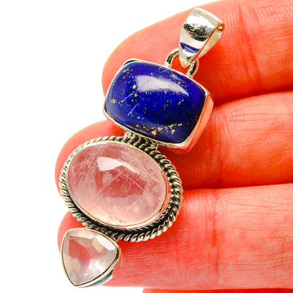 Rose Quartz Pendants handcrafted by Ana Silver Co - PD17089