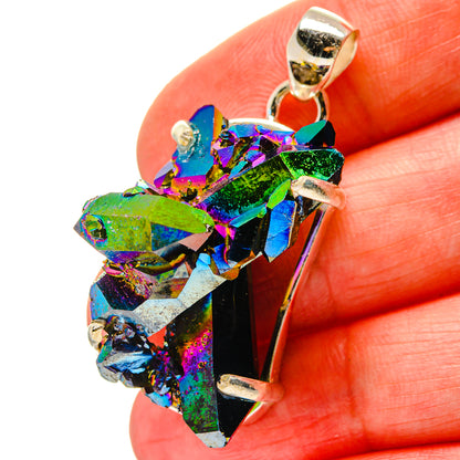 Titanium Sunshine Druzy Pendants handcrafted by Ana Silver Co - PD17110