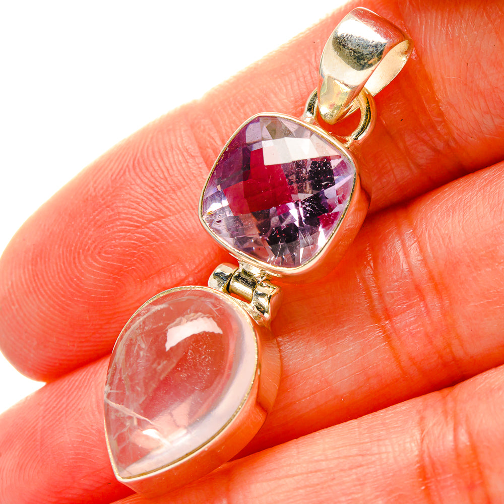 Rose Quartz Pendants handcrafted by Ana Silver Co - PD17127
