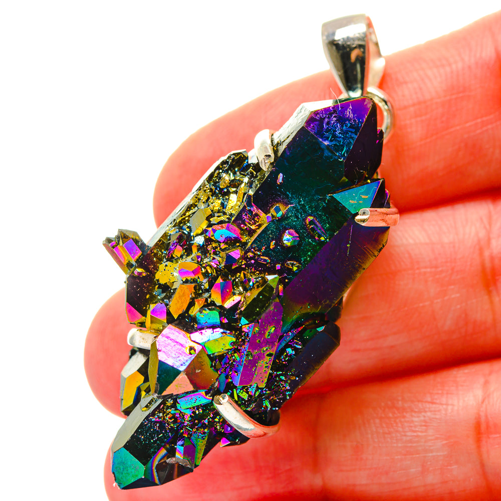 Titanium Sunshine Druzy Pendants handcrafted by Ana Silver Co - PD17134