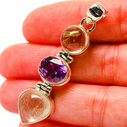 Rutilated Quartz Pendants handcrafted by Ana Silver Co - PD17160