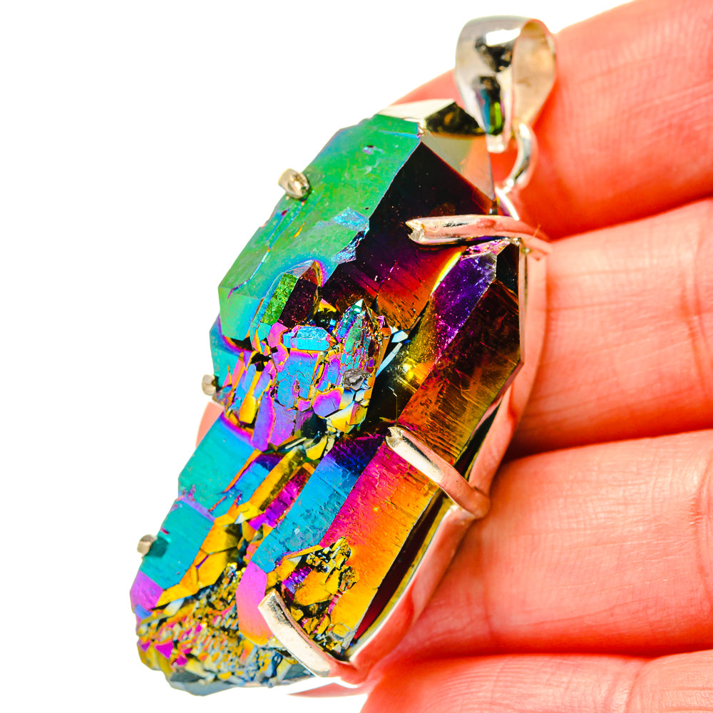 Titanium Sunshine Druzy Pendants handcrafted by Ana Silver Co - PD17167