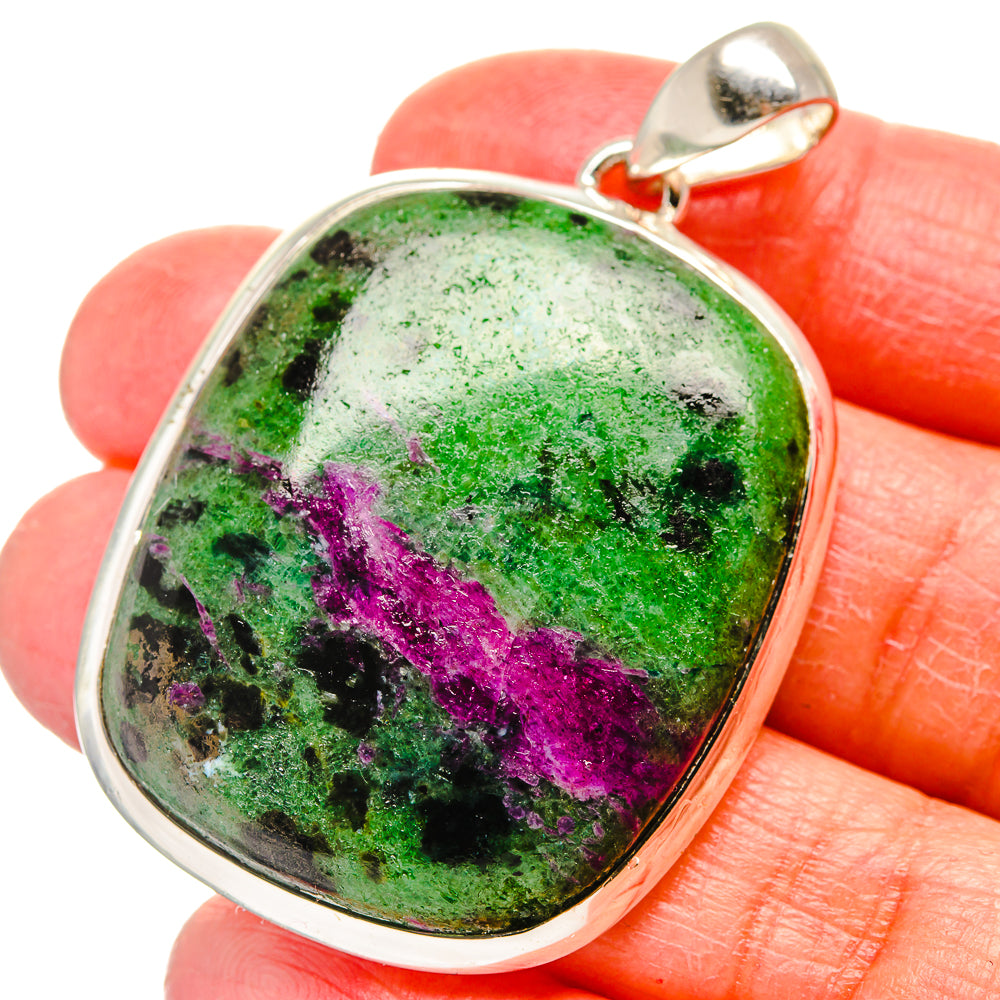 Ruby Zoisite Pendants handcrafted by Ana Silver Co - PD17176