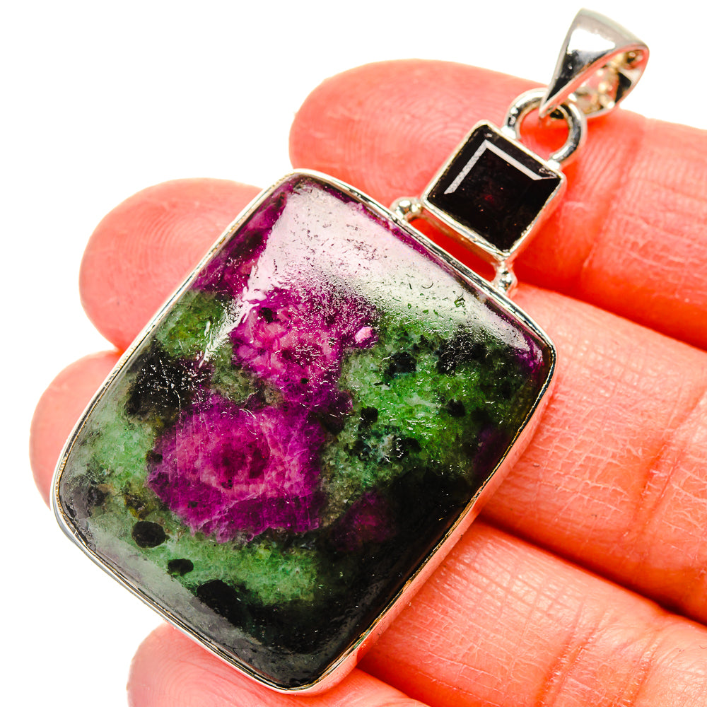 Ruby Zoisite Pendants handcrafted by Ana Silver Co - PD17181