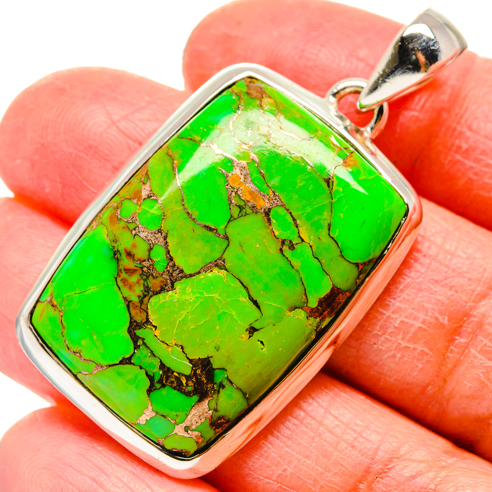 Blue Copper Composite Turquoise Pendants handcrafted by Ana Silver Co - PD17188