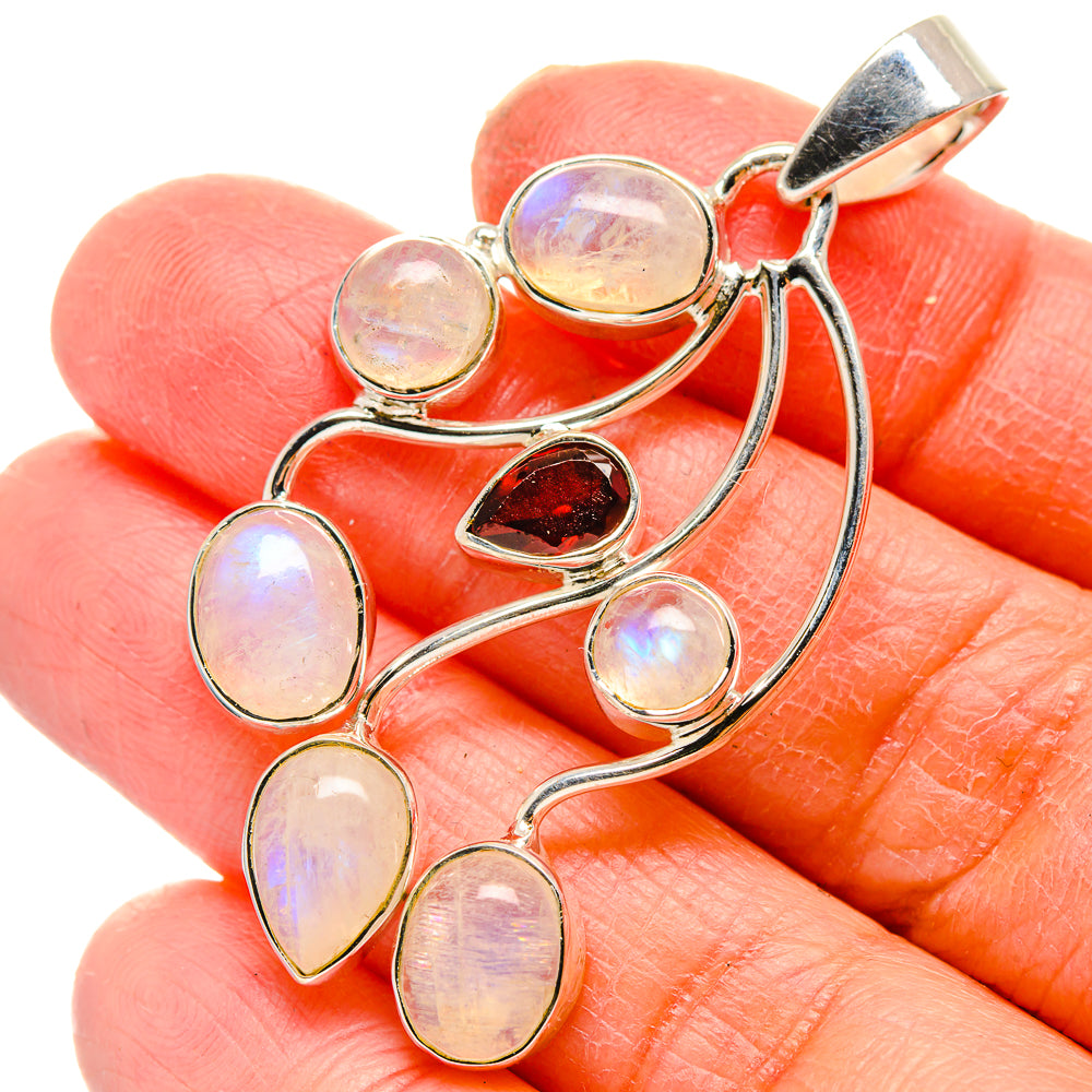 Rainbow Moonstone Pendants handcrafted by Ana Silver Co - PD17206