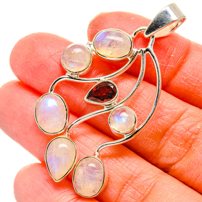 Rainbow Moonstone Pendants handcrafted by Ana Silver Co - PD17206