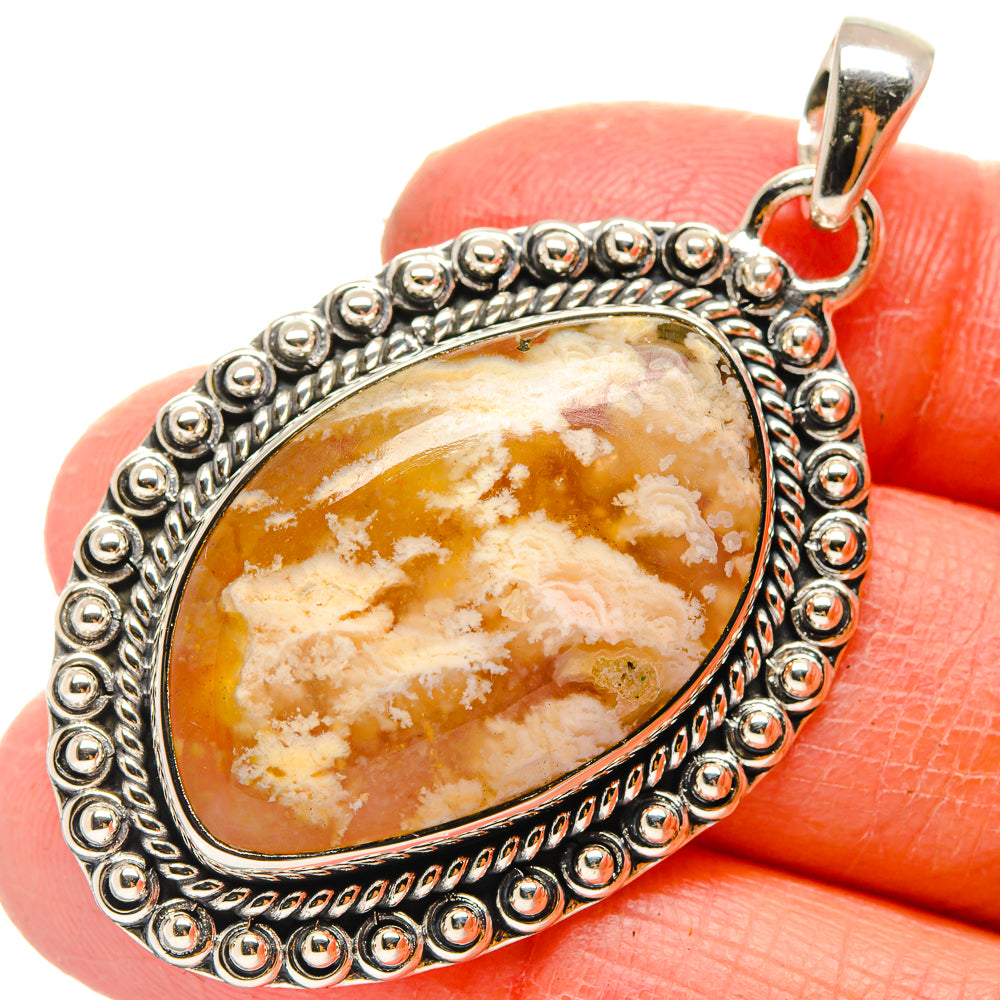 Plume Agate Pendants handcrafted by Ana Silver Co - PD17212