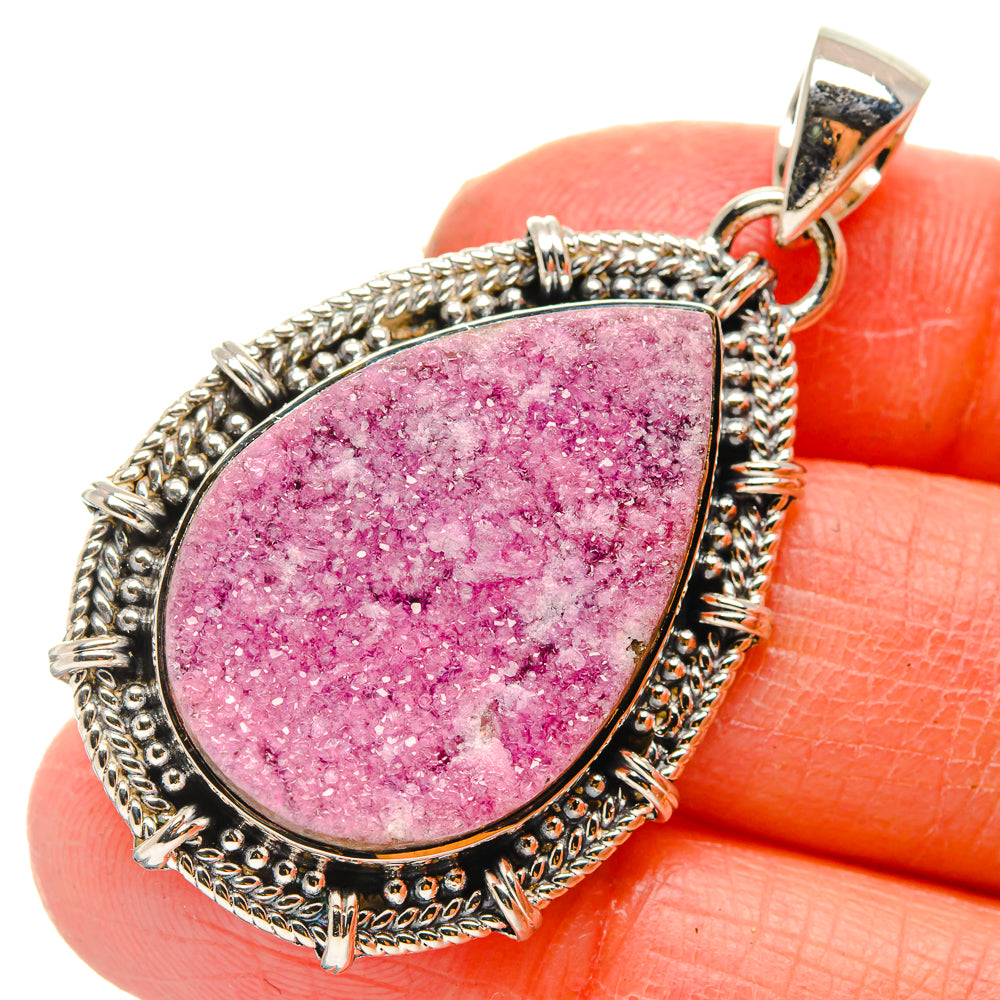 Cobalto Calcite Druzy Pendants handcrafted by Ana Silver Co - PD17214