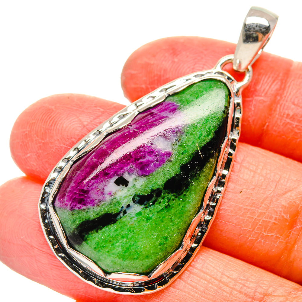 Ruby Zoisite Pendants handcrafted by Ana Silver Co - PD17216