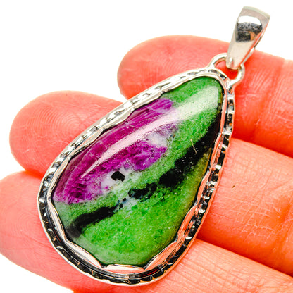 Ruby Zoisite Pendants handcrafted by Ana Silver Co - PD17216