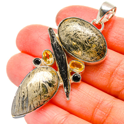 Pyrite Agate Pendants handcrafted by Ana Silver Co - PD17243
