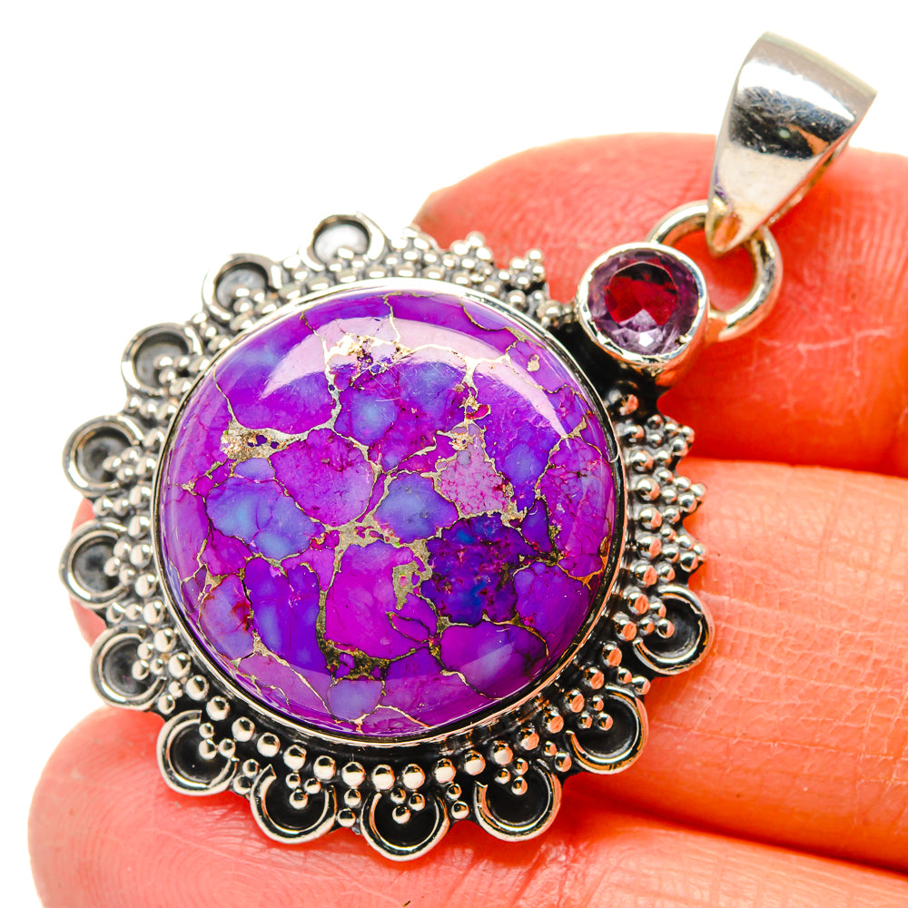 Purple Copper Composite Turquoise Pendants handcrafted by Ana Silver Co - PD17246