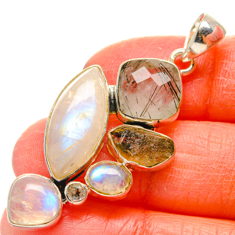 Rainbow Moonstone Pendants handcrafted by Ana Silver Co - PD17258