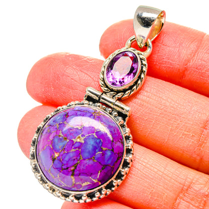 Purple Copper Composite Turquoise Pendants handcrafted by Ana Silver Co - PD17262