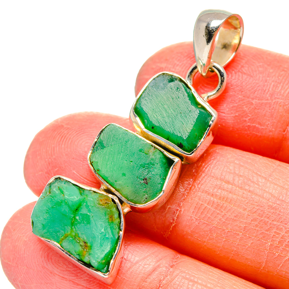 Chrysoprase Pendants handcrafted by Ana Silver Co - PD17268