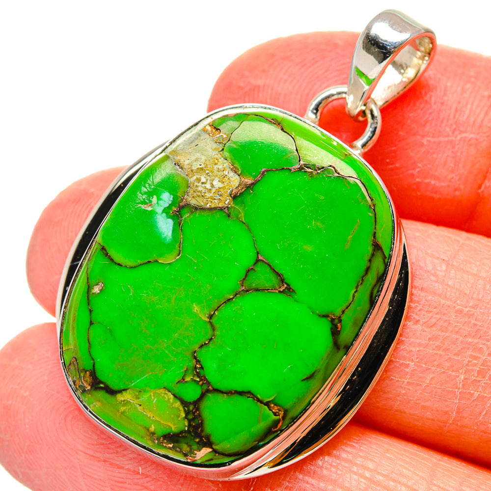 Green Copper Composite Turquoise Pendants handcrafted by Ana Silver Co - PD17274