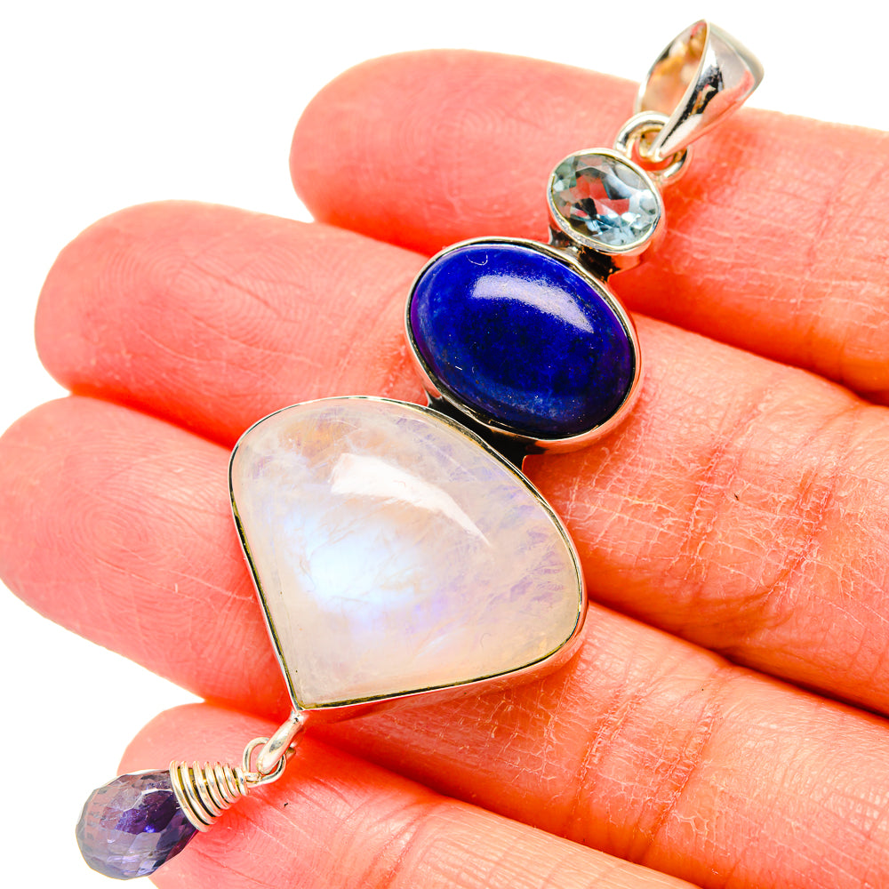 Rainbow Moonstone Pendants handcrafted by Ana Silver Co - PD17275