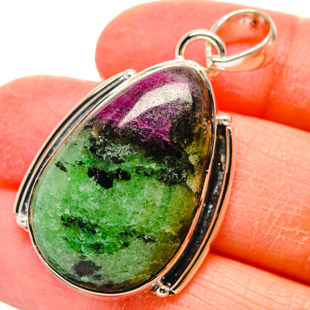 Ruby Zoisite Pendants handcrafted by Ana Silver Co - PD17281