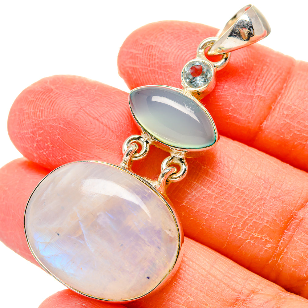 Rainbow Moonstone Pendants handcrafted by Ana Silver Co - PD17284