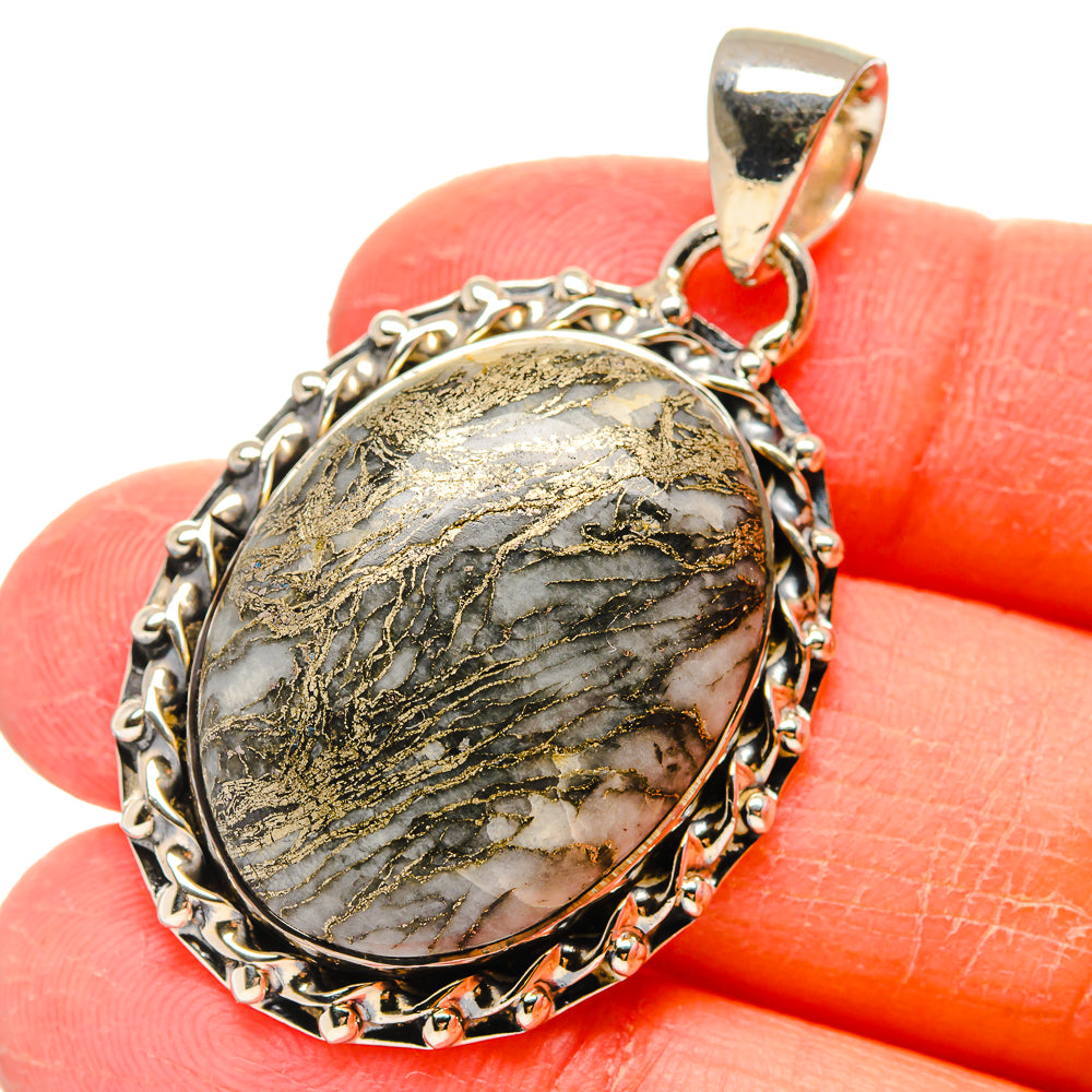 Pyrite Agate Pendants handcrafted by Ana Silver Co - PD17290