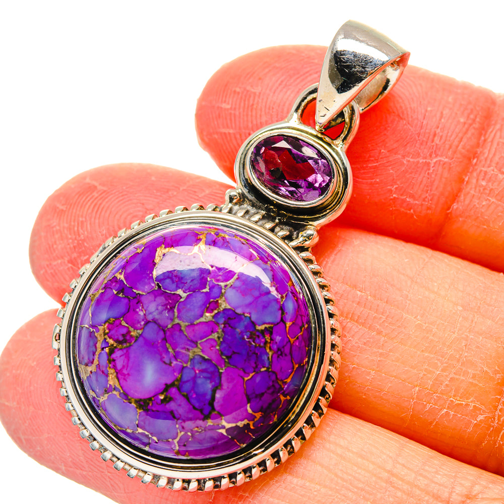 Purple Copper Composite Turquoise Pendants handcrafted by Ana Silver Co - PD17295