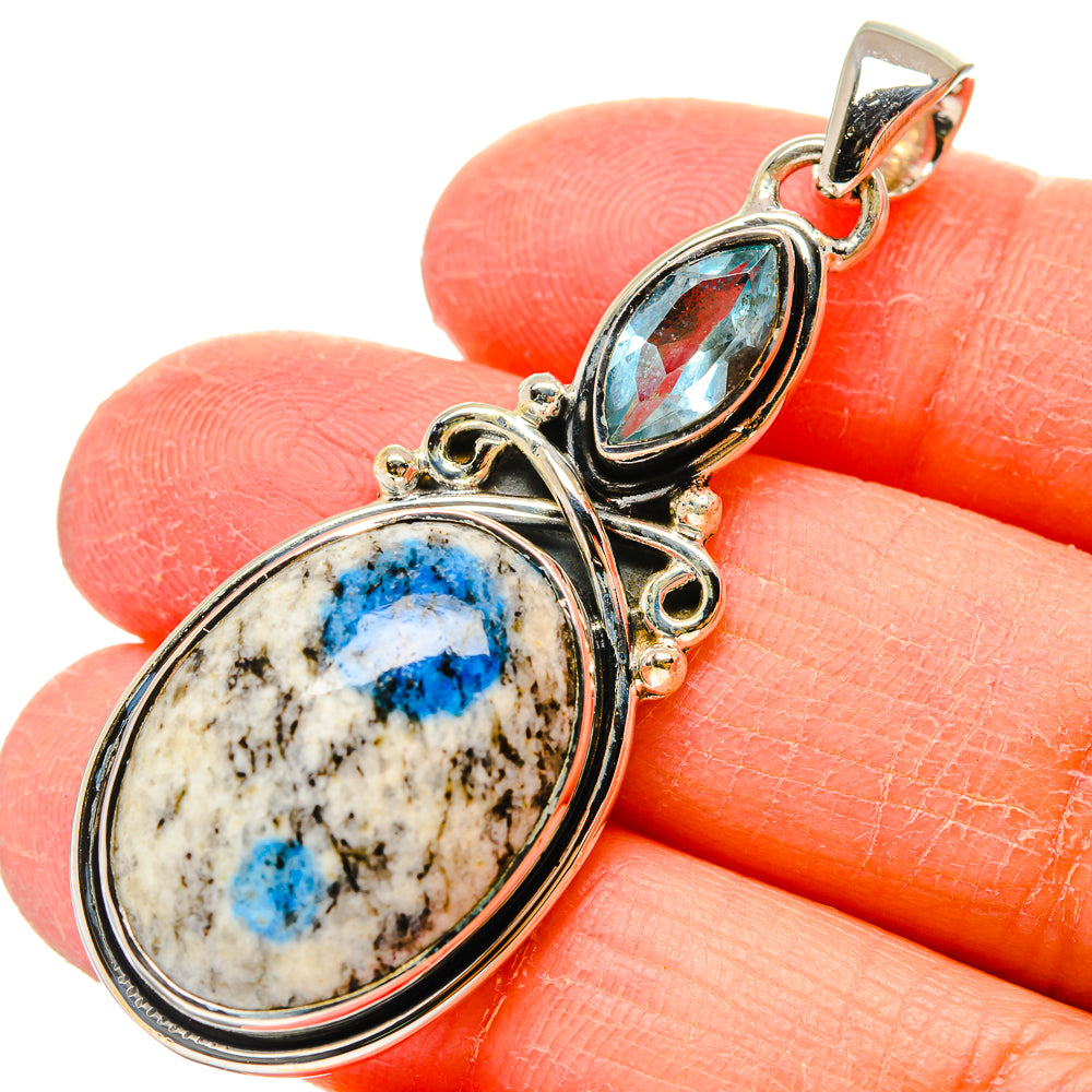 K2 Blue Azurite Pendants handcrafted by Ana Silver Co - PD17300