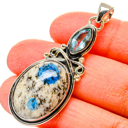 K2 Blue Azurite Pendants handcrafted by Ana Silver Co - PD17300