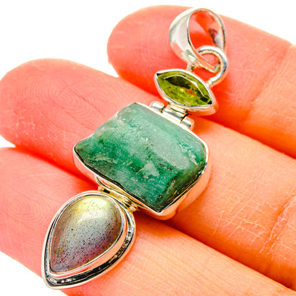 Chrysoprase Pendants handcrafted by Ana Silver Co - PD17304