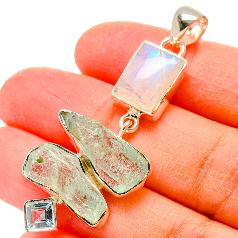 Rainbow Moonstone Pendants handcrafted by Ana Silver Co - PD17306
