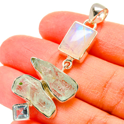 Rainbow Moonstone Pendants handcrafted by Ana Silver Co - PD17306
