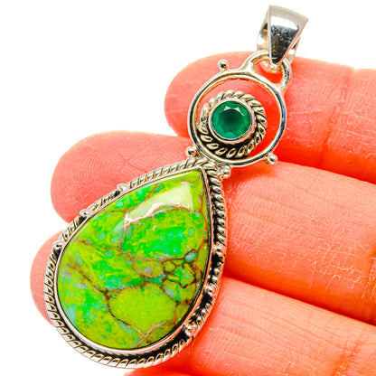 Green Copper Composite Turquoise Pendants handcrafted by Ana Silver Co - PD17310