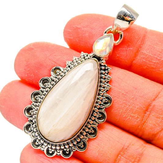White Scolecite Pendants handcrafted by Ana Silver Co - PD17314
