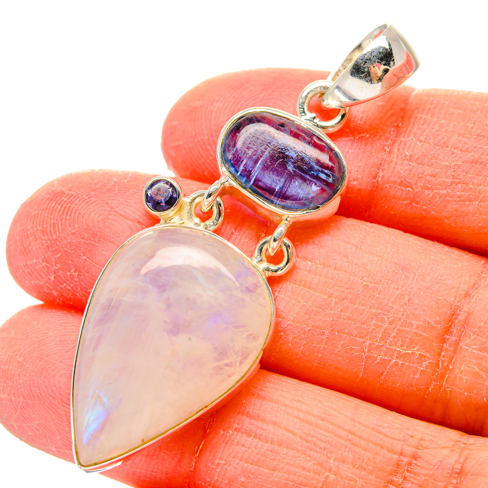 Rainbow Moonstone Pendants handcrafted by Ana Silver Co - PD17318