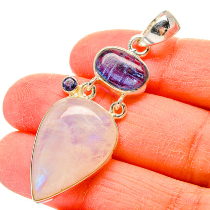 Rainbow Moonstone Pendants handcrafted by Ana Silver Co - PD17318