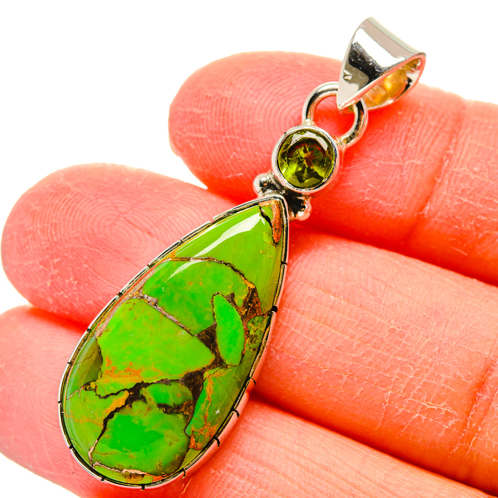 Green Copper Composite Turquoise Pendants handcrafted by Ana Silver Co - PD17322