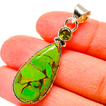 Green Copper Composite Turquoise Pendants handcrafted by Ana Silver Co - PD17322