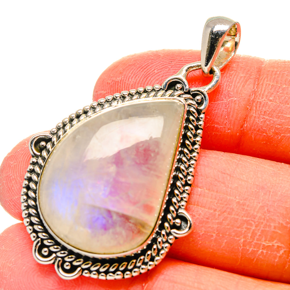 Rainbow Moonstone Pendants handcrafted by Ana Silver Co - PD17327