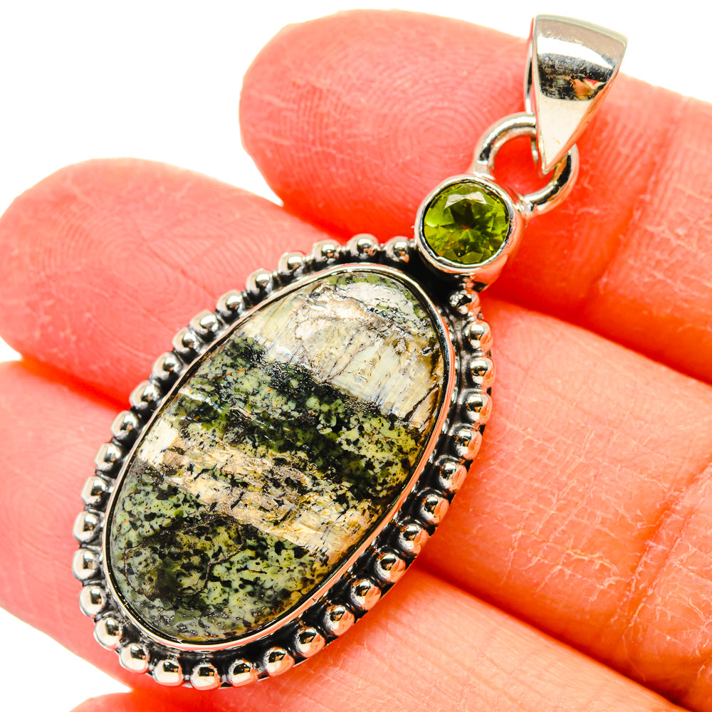 Green Vein Jasper Pendants handcrafted by Ana Silver Co - PD17332