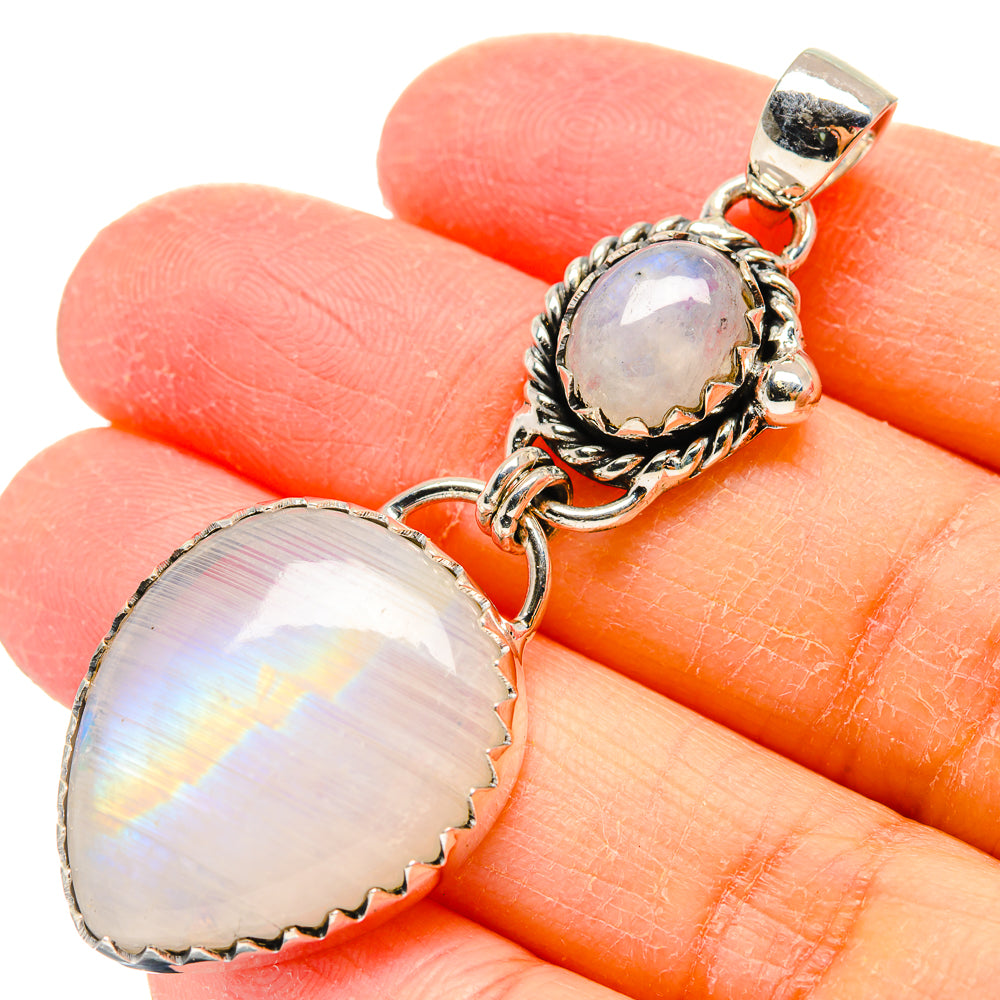 Rainbow Moonstone Pendants handcrafted by Ana Silver Co - PD17334