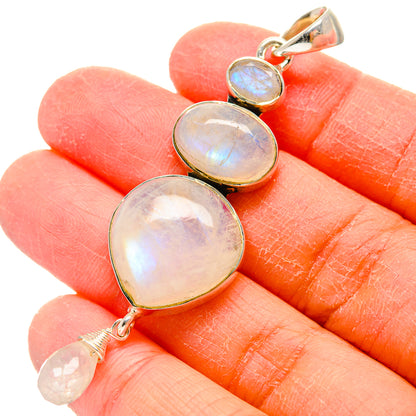 Rainbow Moonstone Pendants handcrafted by Ana Silver Co - PD17335