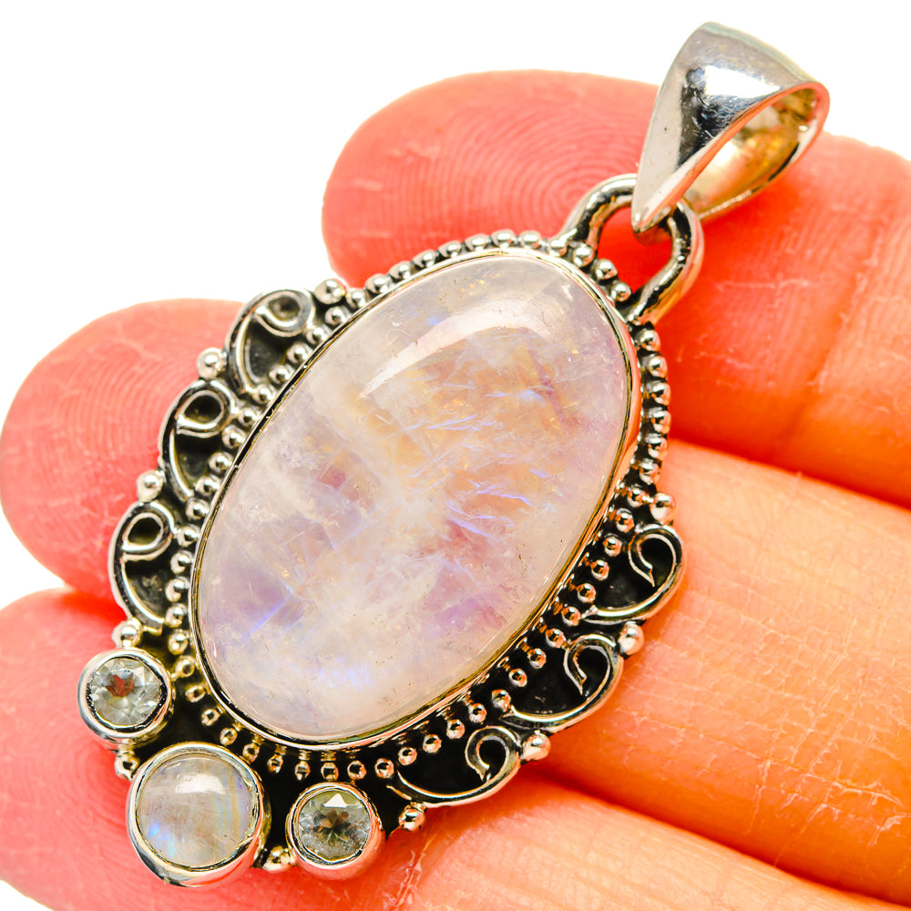 Rainbow Moonstone Pendants handcrafted by Ana Silver Co - PD17340
