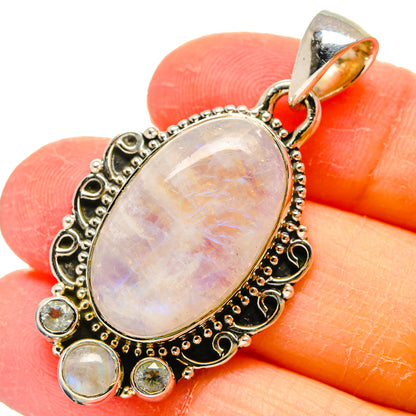 Rainbow Moonstone Pendants handcrafted by Ana Silver Co - PD17340