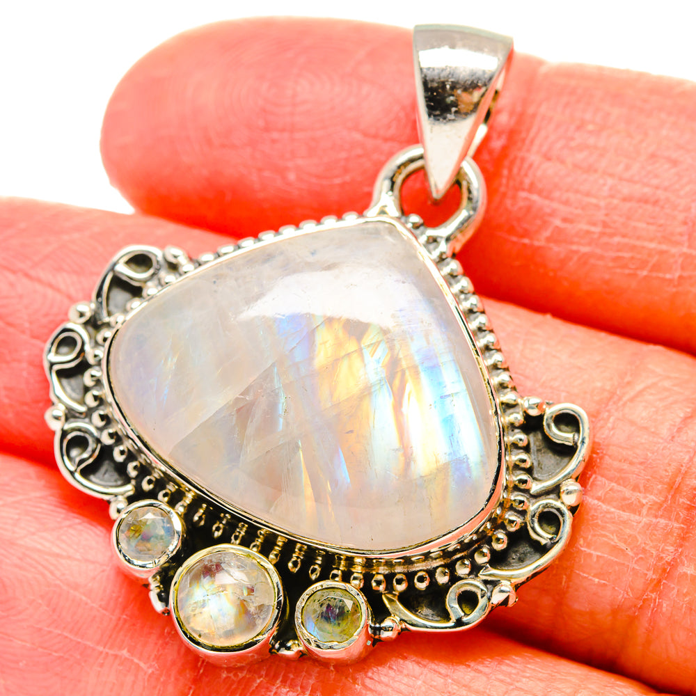 Rainbow Moonstone Pendants handcrafted by Ana Silver Co - PD17344