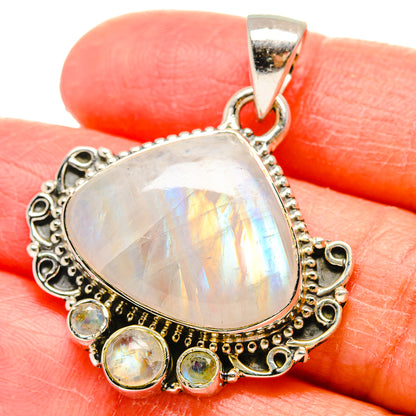 Rainbow Moonstone Pendants handcrafted by Ana Silver Co - PD17344