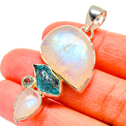 Rainbow Moonstone Pendants handcrafted by Ana Silver Co - PD17346