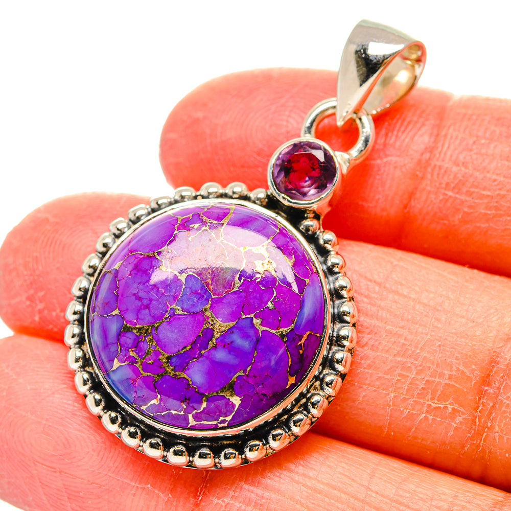 Purple Copper Composite Turquoise Pendants handcrafted by Ana Silver Co - PD17348