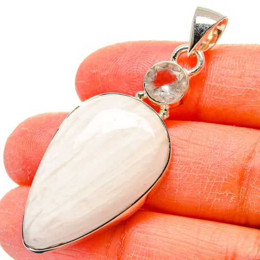 White Scolecite Pendants handcrafted by Ana Silver Co - PD17349