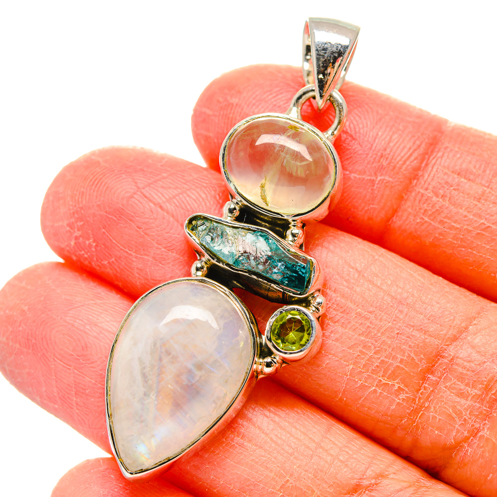 Rainbow Moonstone Pendants handcrafted by Ana Silver Co - PD17350