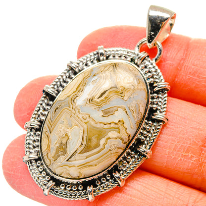 Laguna Lace Agate Pendants handcrafted by Ana Silver Co - PD17361